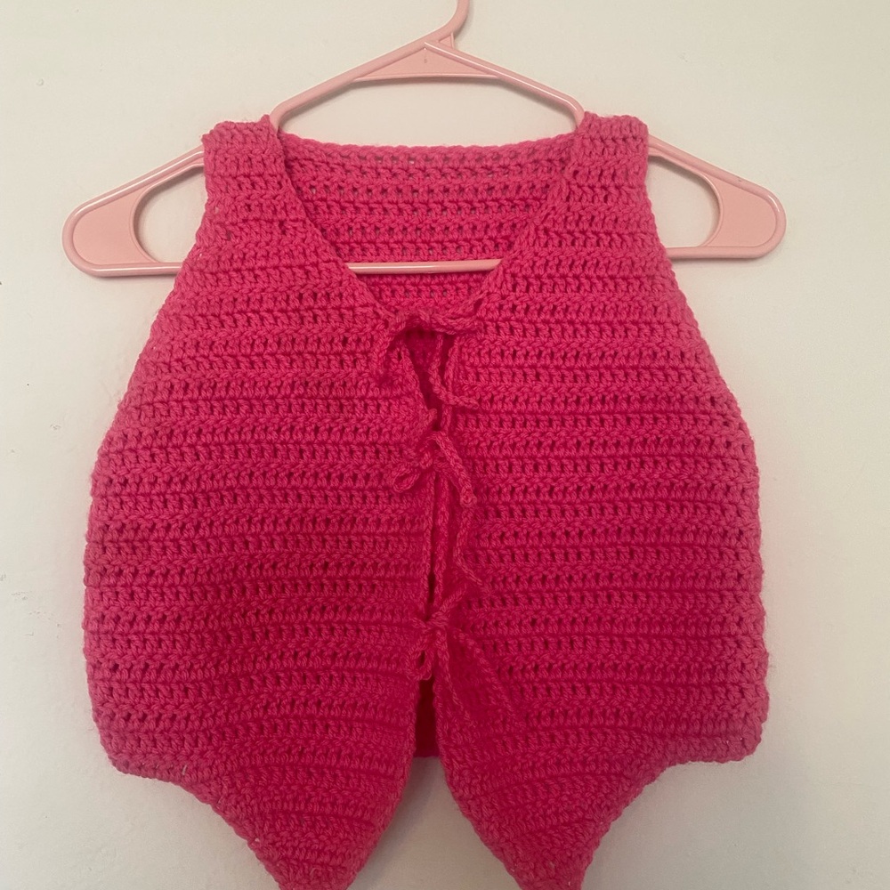 Handmade Pink Crochet Vest